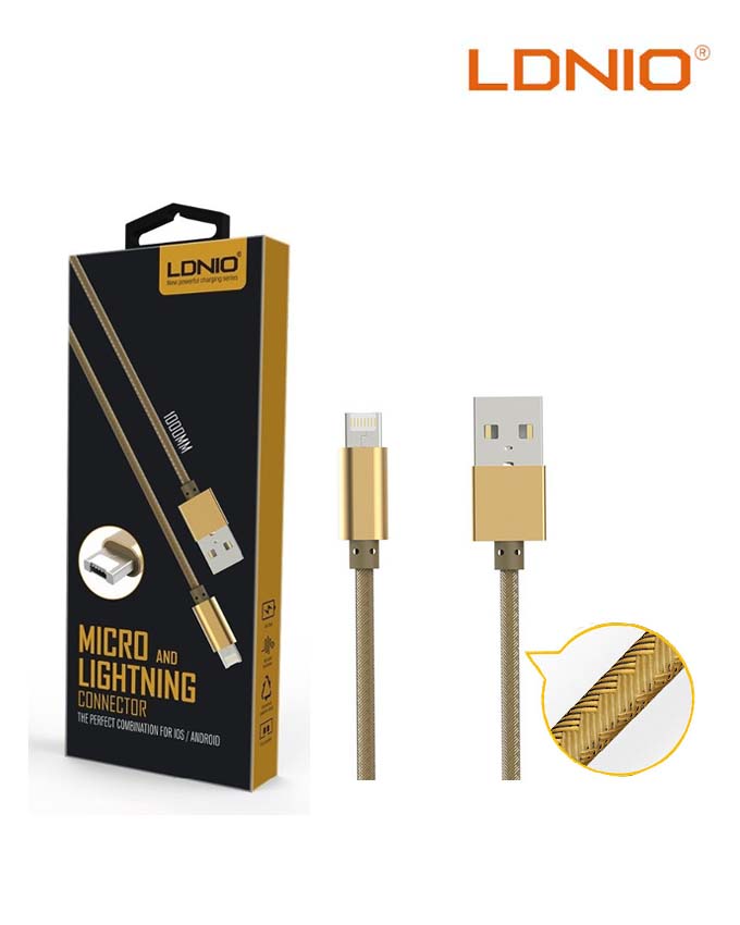 LDNIO LC88 Micro & Lightning Connector Cable - 1M